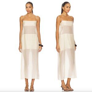 NEW EAVES x Coco Ettore Maxi Dress in Butter Yellow Cream White Sheer Sundress
